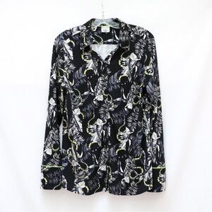 NWOT Desoto men's jersey shirt black snake print long sleeve viper jungle tropic